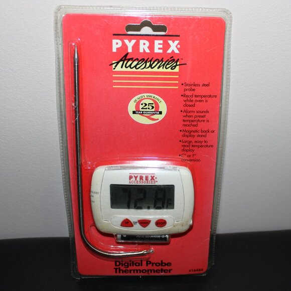 3/$77❤️sealed 1999 vintage Pyrex Accessories 16484 Digital Probe Meat Thermomet - Picture 1 of 3